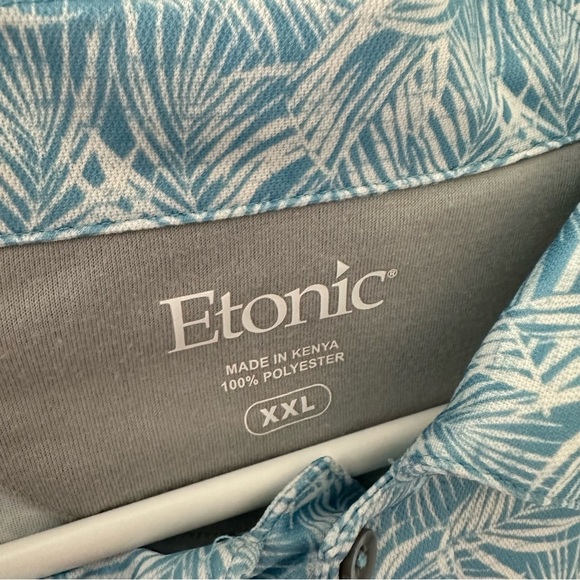 Etonic Golf Blue White Print Polo Shirt XXL - Picture 3 of 3
